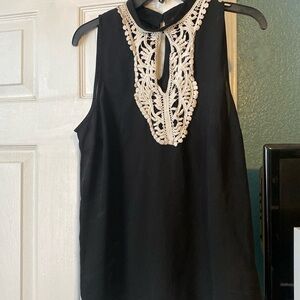 Black chiffon and lace tank top!